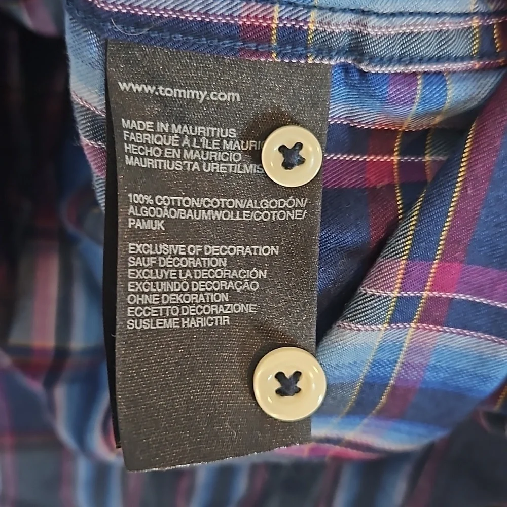 Tommy Hilfiger Plaid Button Down Shirt Large